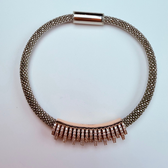 Dyadema Star Dust Swarovski Crystals Rose Gold, Sterling Silver Caviar Bracelet - Picture 2 of 12